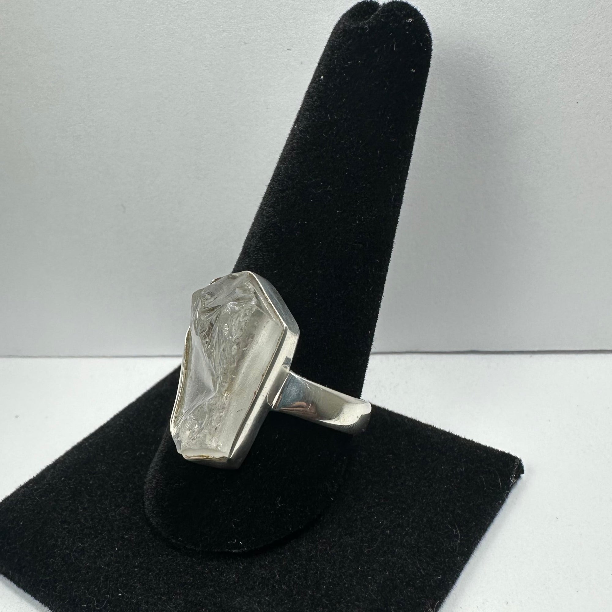 Natural Rough Quartz Ring - Size 11.5