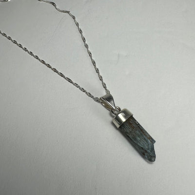 Natural Aquamarine Beryl Pendant in Sterling Silver setting