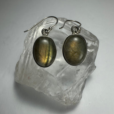 Oval Labradorite Earrings by Rare Earth Gallery - product image 2 for Resin Society