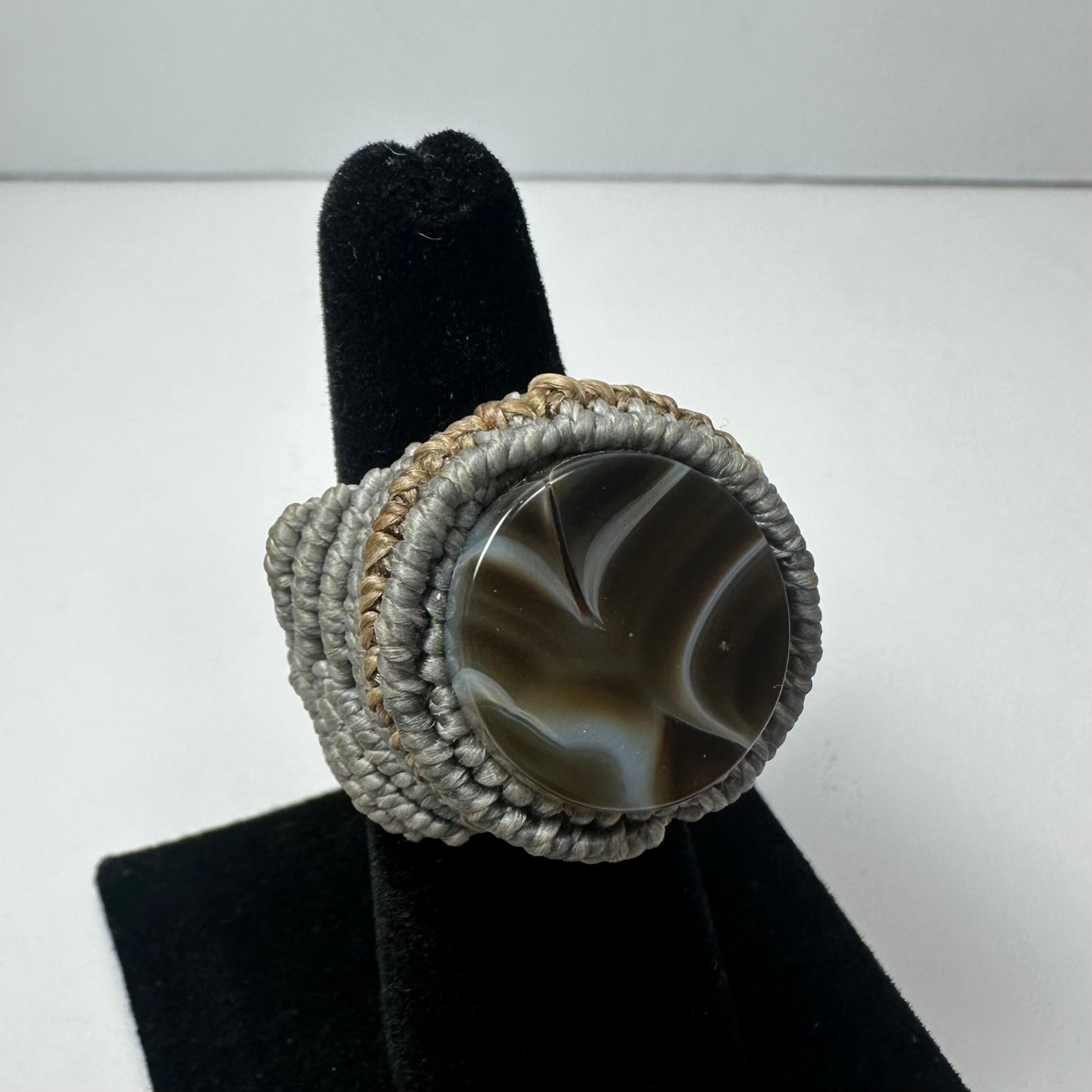 Handmade Woven Ring with Stone by Rare Earth Gallery - product image 13 for Resin Society