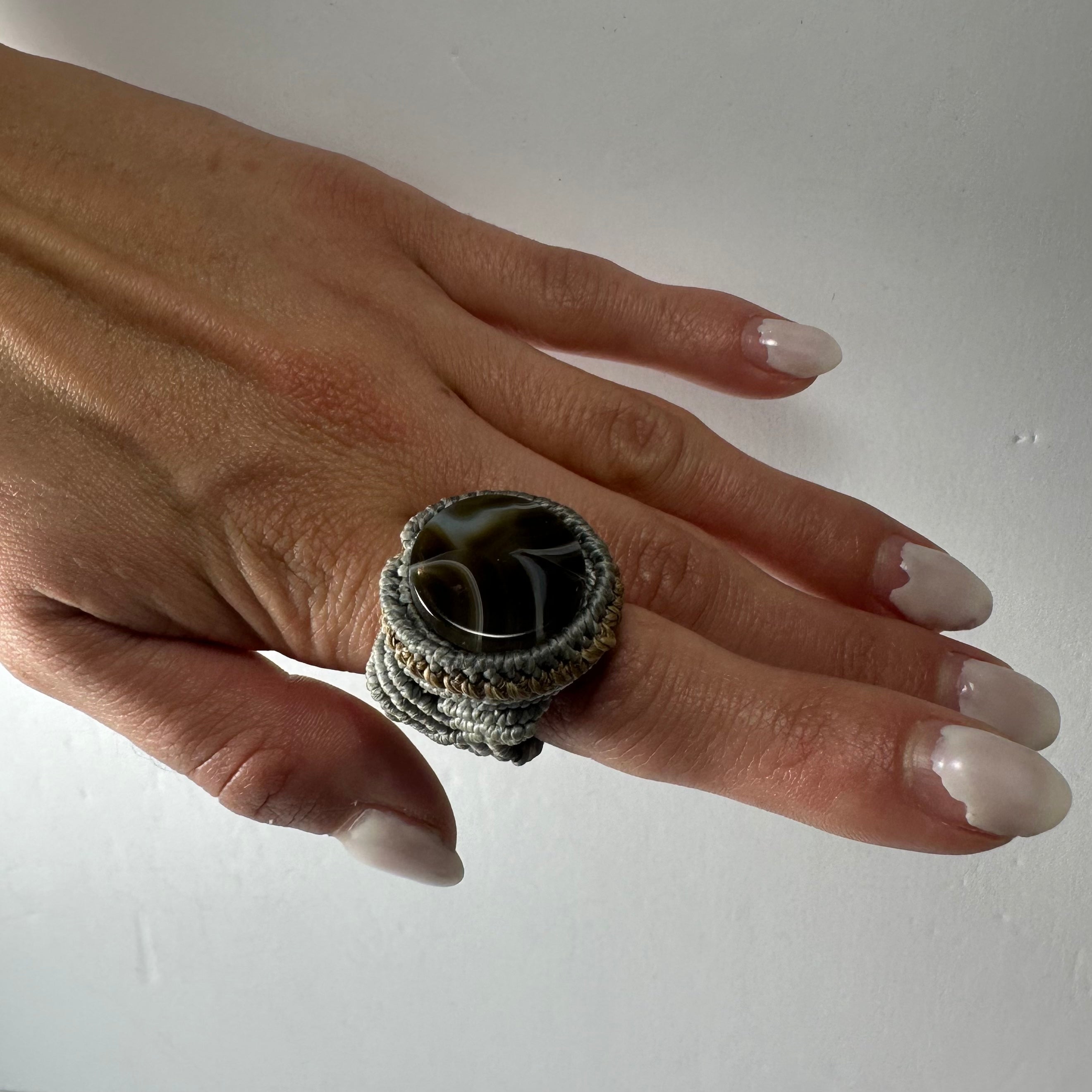 Handmade Woven Ring with Stone by Rare Earth Gallery - product image 16 for Resin Society