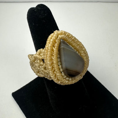 Handmade Woven Ring with Stone by Rare Earth Gallery - product image 4 for Resin Society