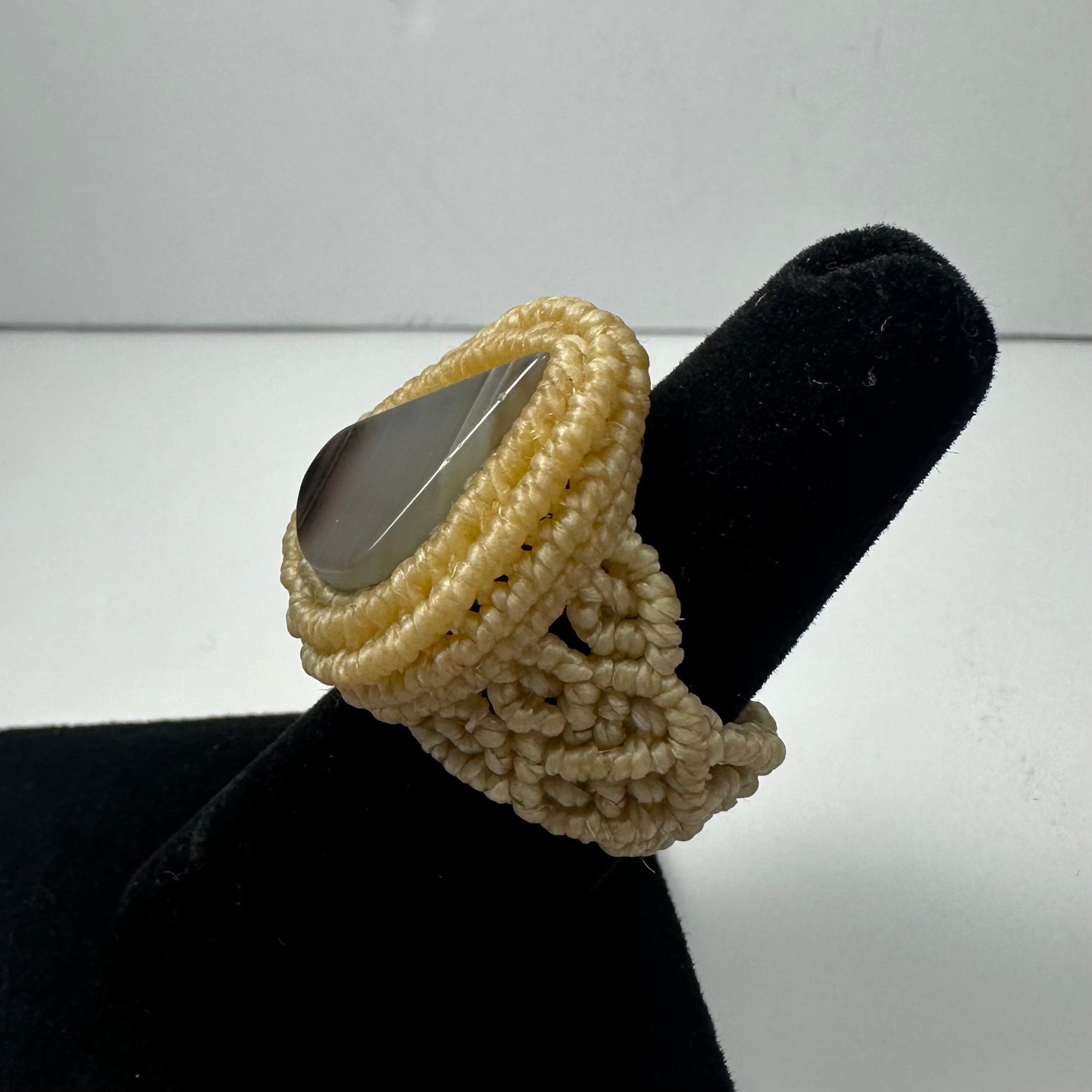 Handmade Woven Ring with Stone by Rare Earth Gallery - product image 3 for Resin Society
