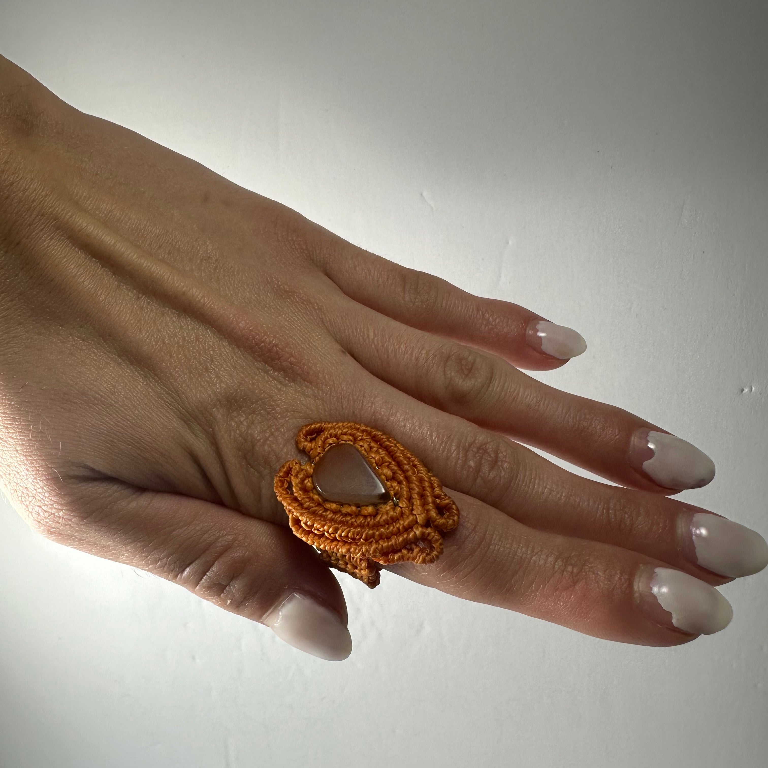 Handmade Woven Ring with Stone by Rare Earth Gallery - product image 11 for Resin Society
