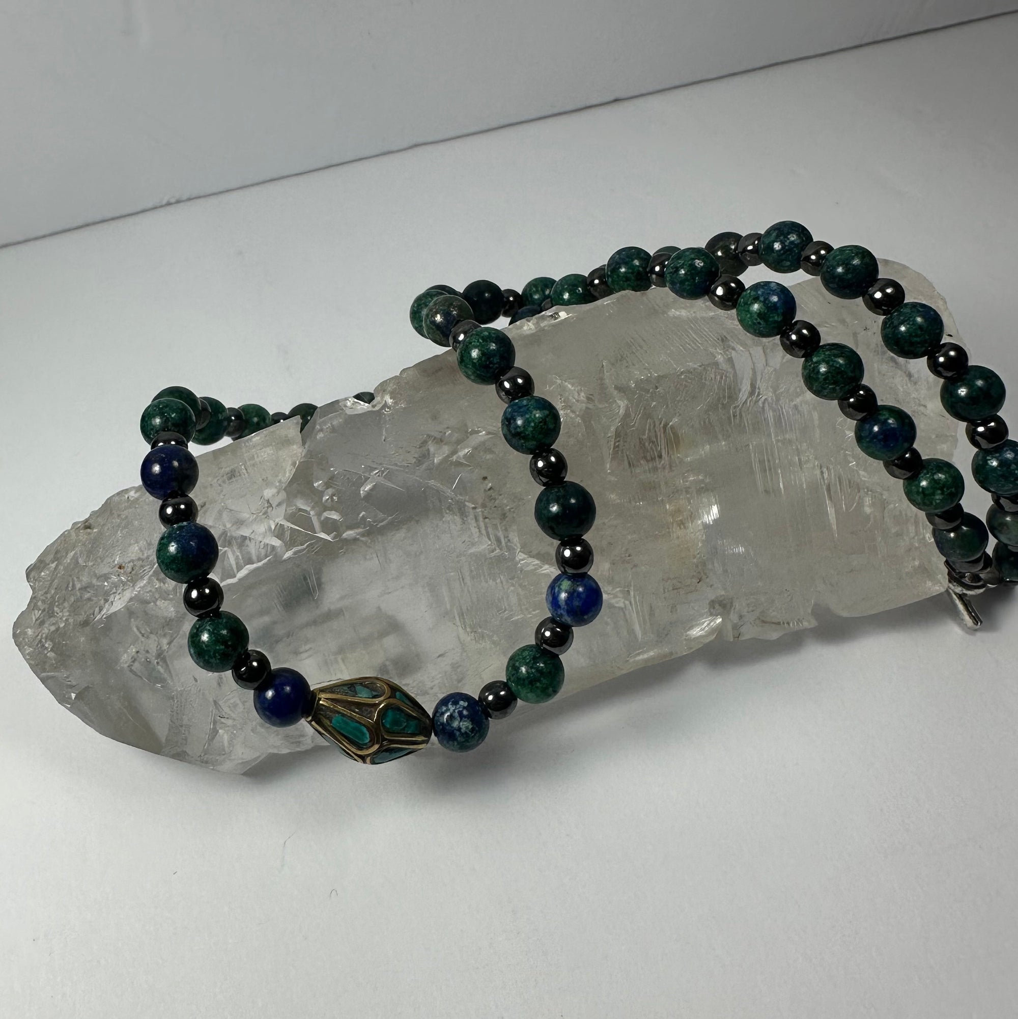 Handmade Tibetan Brass & Turquoise Necklace