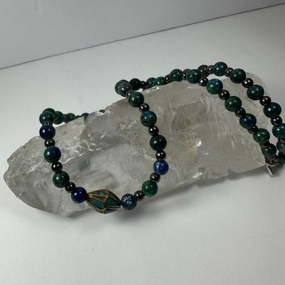 Handmade Tibetan Brass & Turquoise Necklace