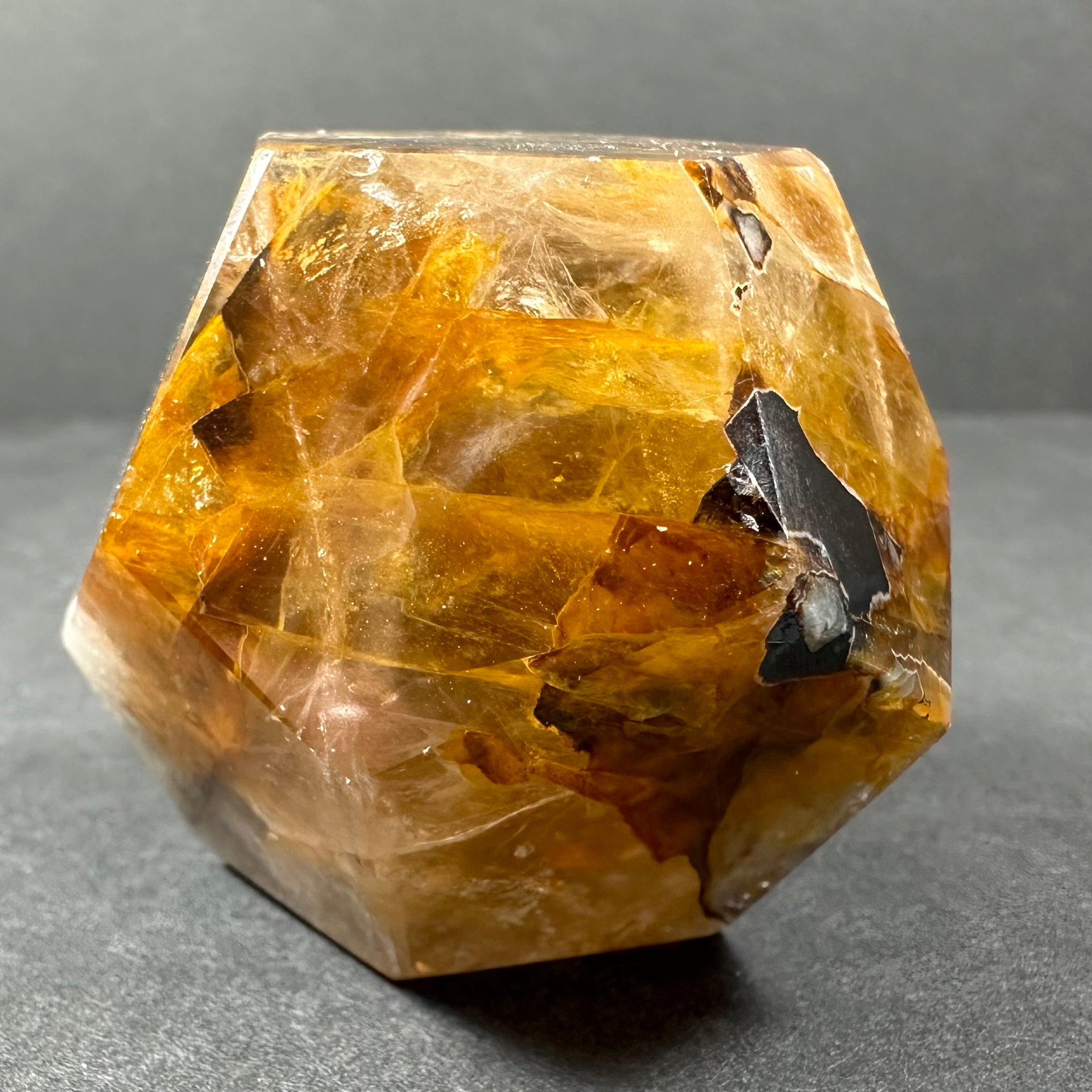 Yellow Hematoid Quartz Dodecahedron Carving from Brazil by Rare Earth Gallery - product image 3 for Resin Society