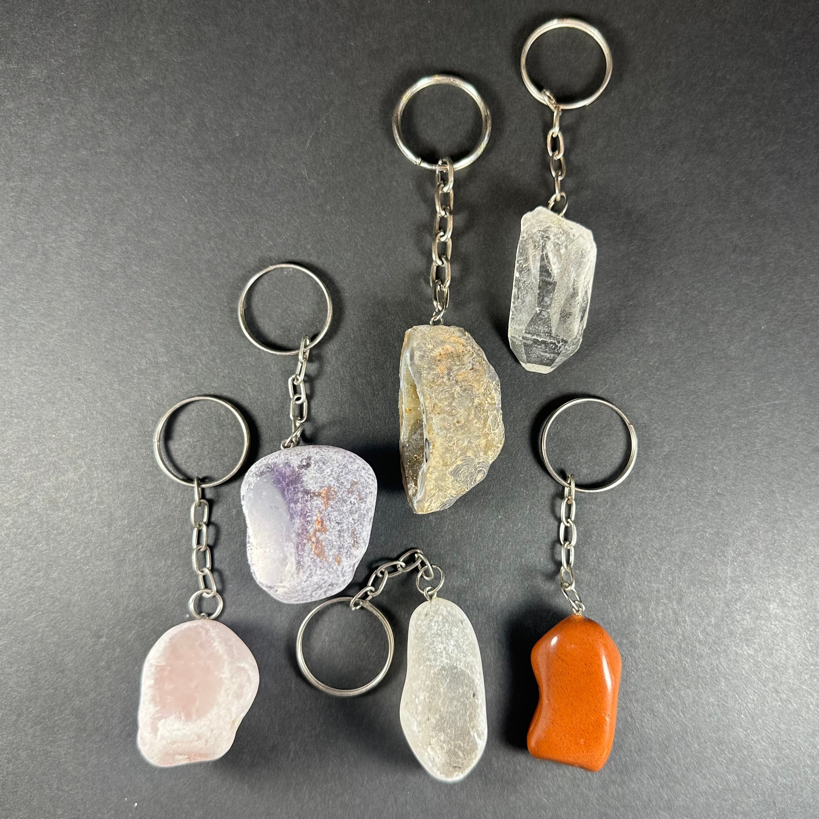 Mixed Stone Crystal Keychain by Rare Earth Gallery - main product image for Resin Society