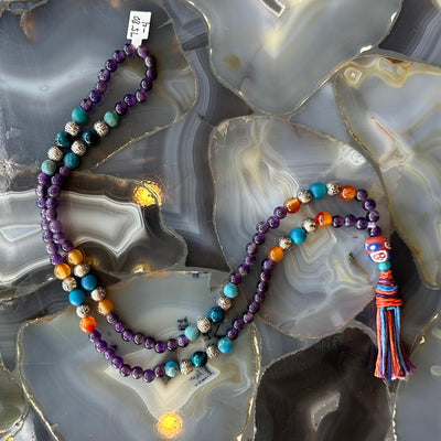 Amethyst Mala with Mixed Stone Beads