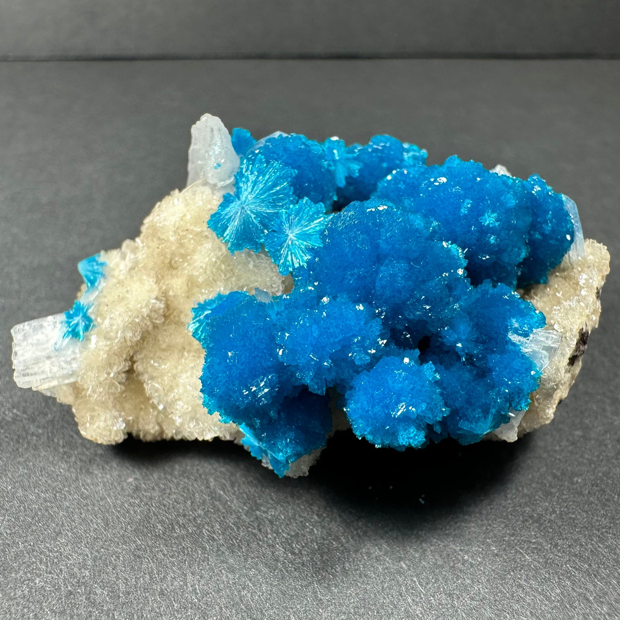 Cavansite with White Stilbite on Matrix from Maharashtra, Pune, India by Rare Earth Gallery - product image 3 for Resin Society