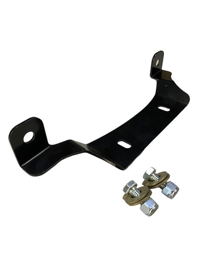 Polaris RZR Pro R Dual Light Pod Mounting Bracket attached to bumper with two green light pods