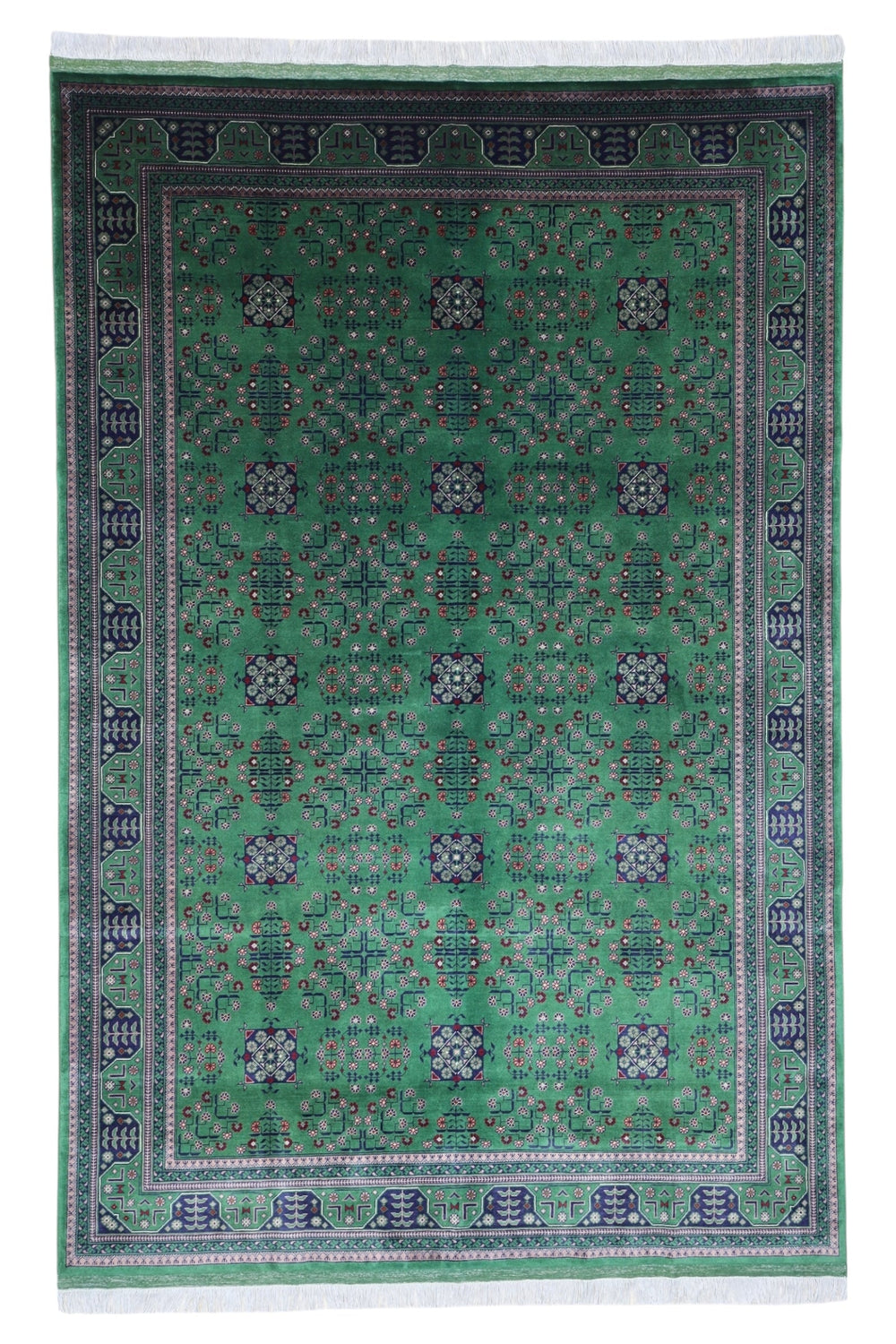Hand-Knotted Afghani Bukharayi Wool Rug – 6’7″ x 9’9″ by Rugistan - main product image for Resin Society