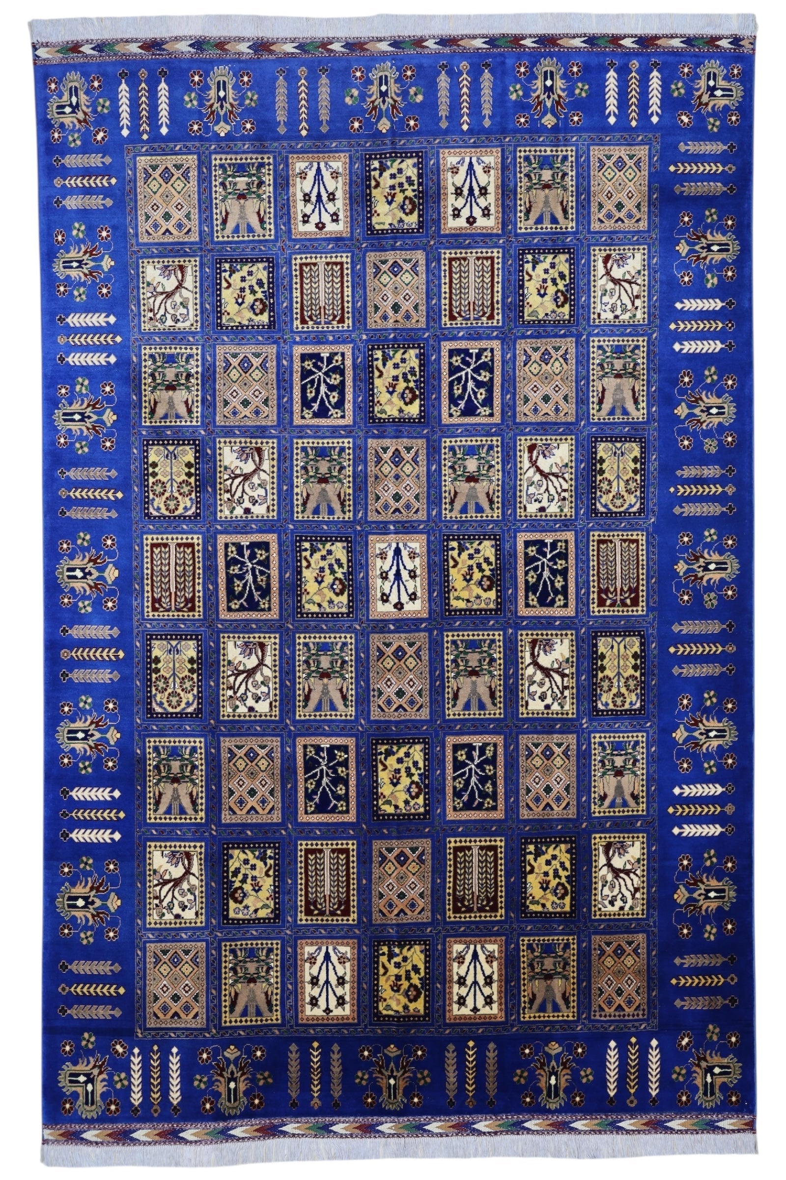 Hand-Knotted Bakhtiari Afghan Wool Area Rug – 6'7" x 9'9" by Rugistan - main product image for Resin Society