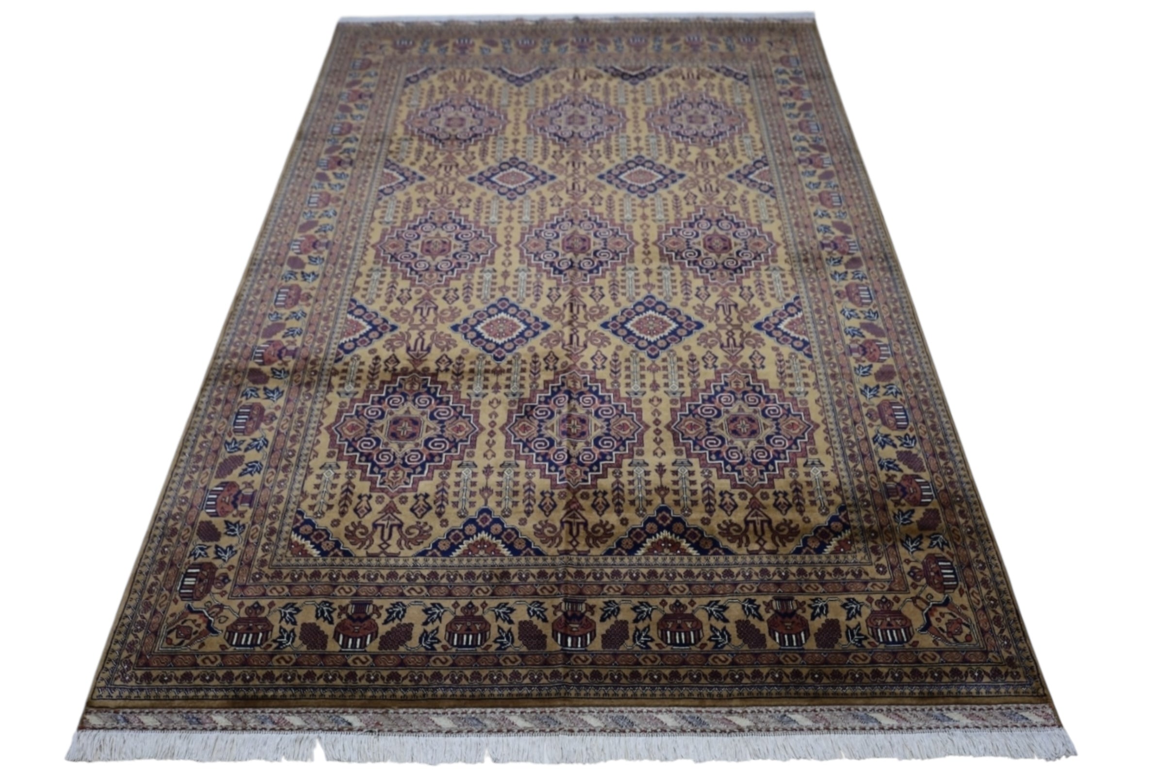 Hand-Knotted Afghani Zerkhaki Wool Rug – 6’7″ x 10’2″ by Rugistan - product image 2 for Resin Society