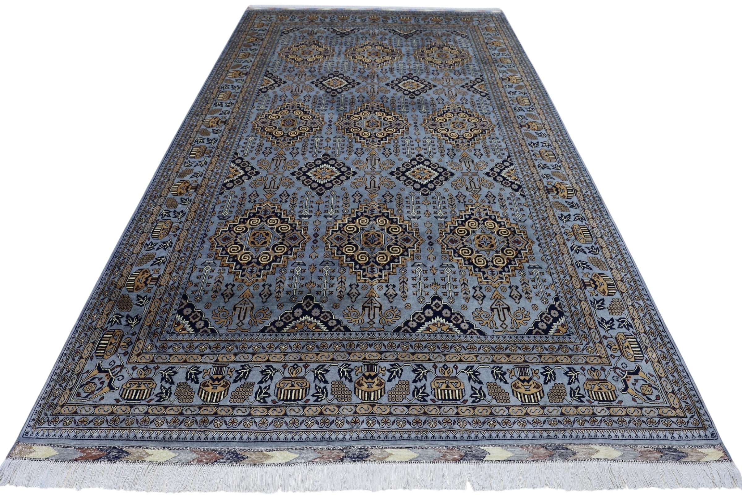 Hand-Knotted Zerkhaki Afghan Wool Area Rug – 6'11" x 10'3" by Rugistan - product image 2 for Resin Society