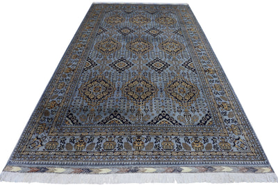 Hand-Knotted Zerkhaki Afghan Wool Area Rug – 6'11" x 10'3" by Rugistan - product image 2 for Resin Society