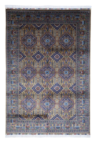 Hand-Knotted Zerkhaki Afghan Wool Area Rug – 6'7" x 9'7" by Rugistan - main product image for Resin Society