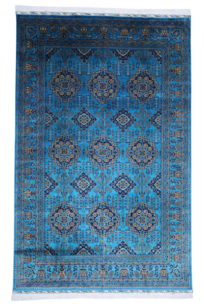 Hand-Knotted Afghani Zerkhaki Wool Rug – 6’6″ x 10’0″ by Rugistan - main product image for Resin Society