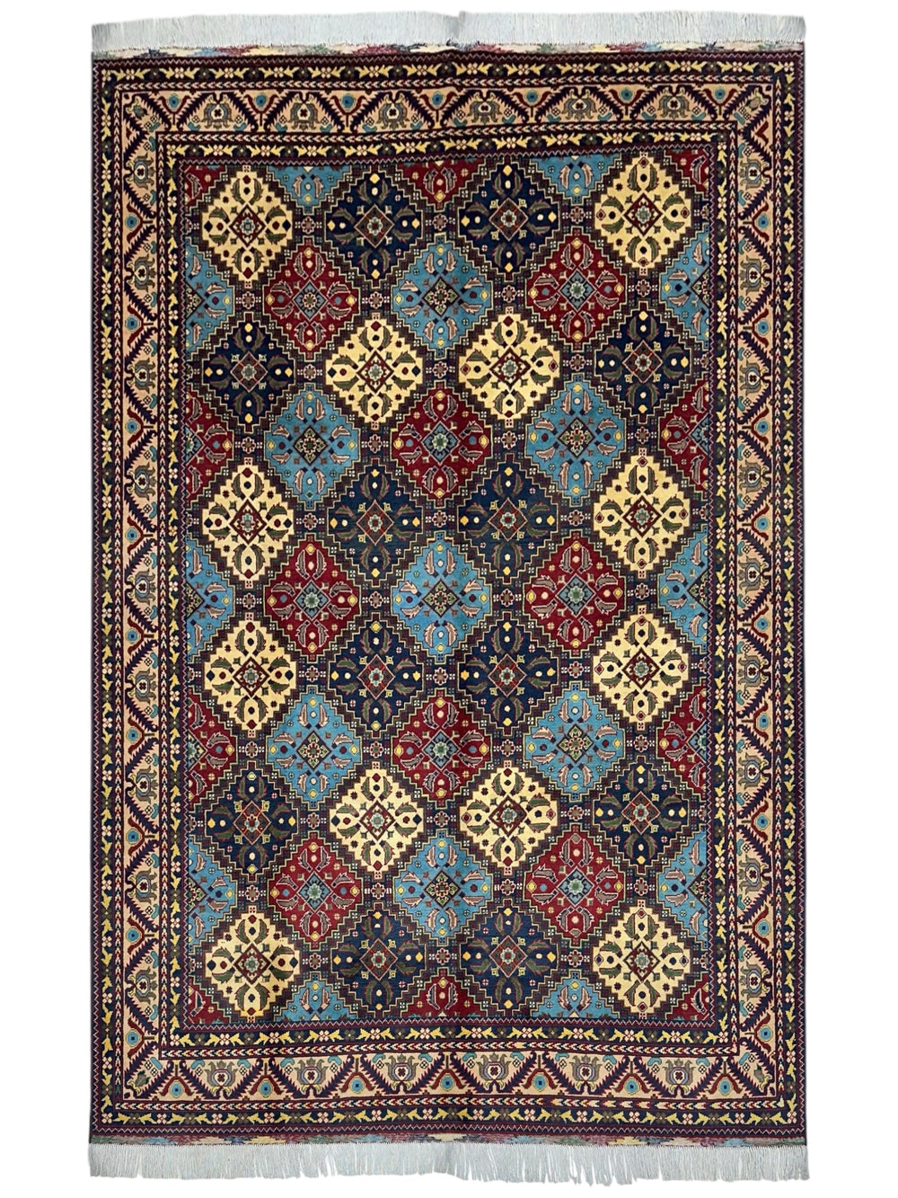 Hand-Knotted Afghani Kashi Wool Rug – 6’9″ x 9’6″ by Rugistan - main product image for Resin Society