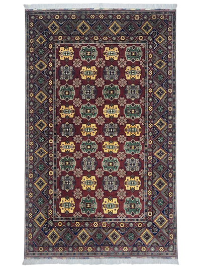 Hand-Knotted Afghani Turkmenistani Wool Rug – 6’5″ x 9’9″ by Rugistan - main product image for Resin Society