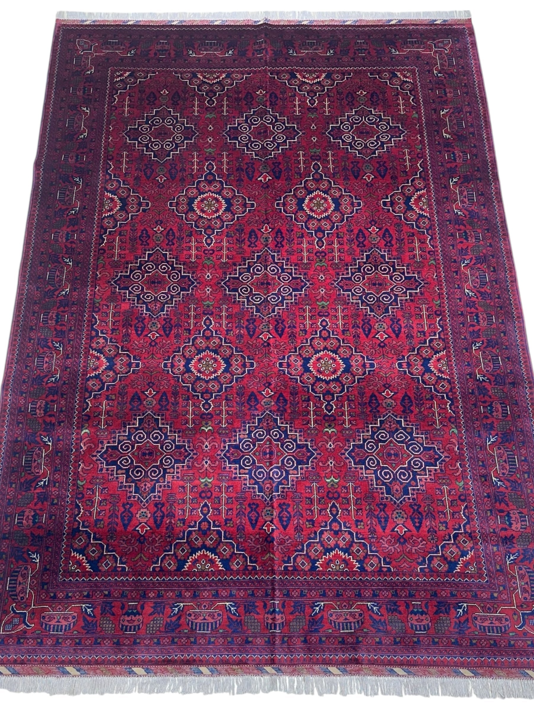 Hand-Knotted Afghani Zerkhaki Wool Rug – 6’7″ x 9’8″ by Rugistan - product image 2 for Resin Society