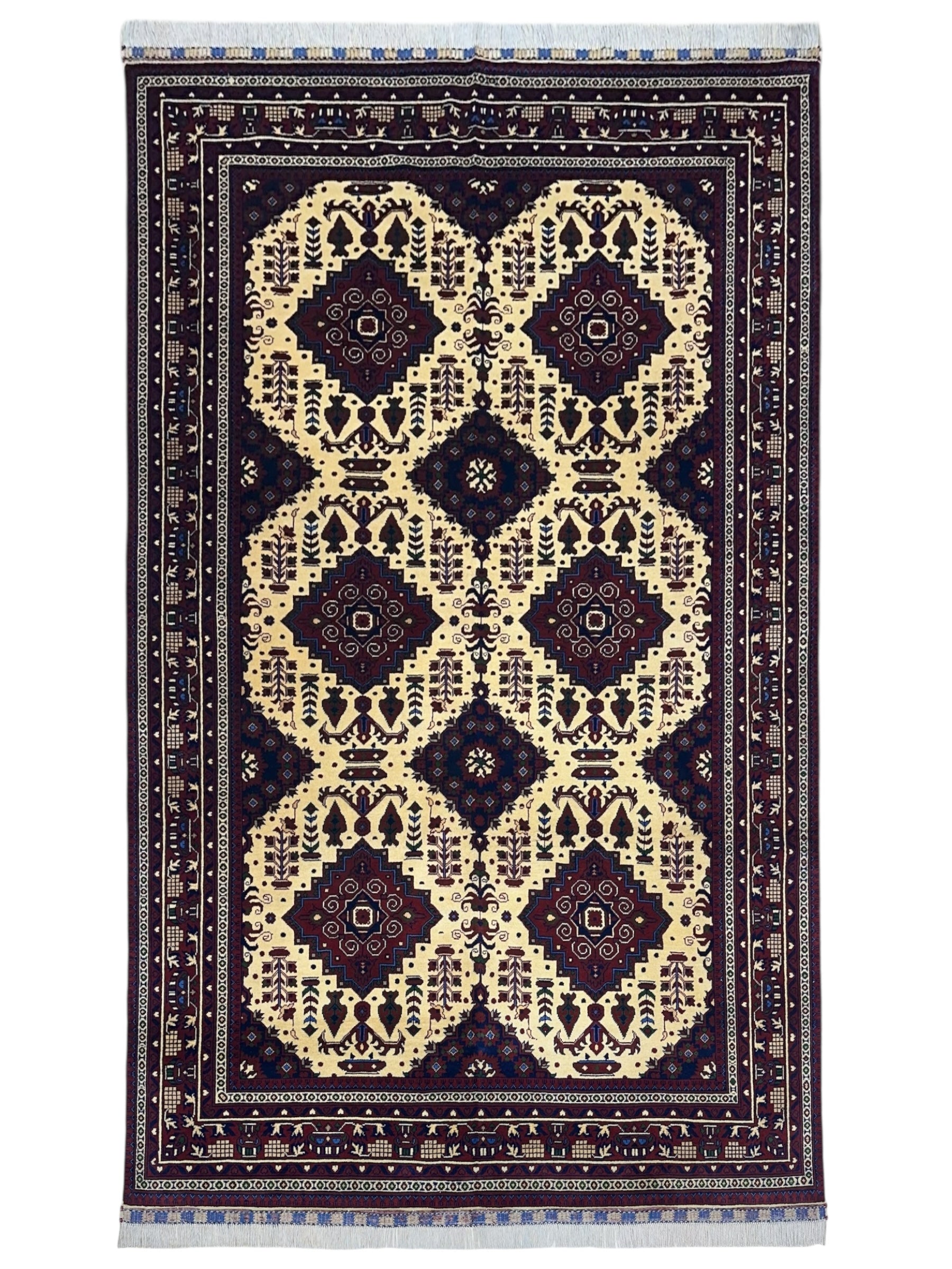 Hand-Knotted Afghani Zerkhaki Wool Rug – 6’6″ x 9’8″ by Rugistan - main product image for Resin Society