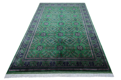 Hand-Knotted Afghani Bukharayi Wool Rug – 6’7″ x 9’9″ by Rugistan - product image 3 for Resin Society