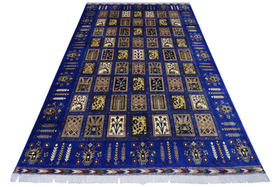 Hand-Knotted Bakhtiari Afghan Wool Area Rug – 6'7" x 9'9" by Rugistan - product image 2 for Resin Society