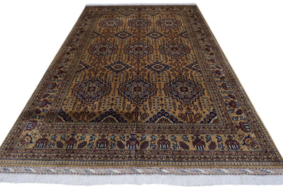 Hand-Knotted Afghani Zerkhaki Wool Rug – 6’7″ x 10’2″ by Rugistan - product image 3 for Resin Society