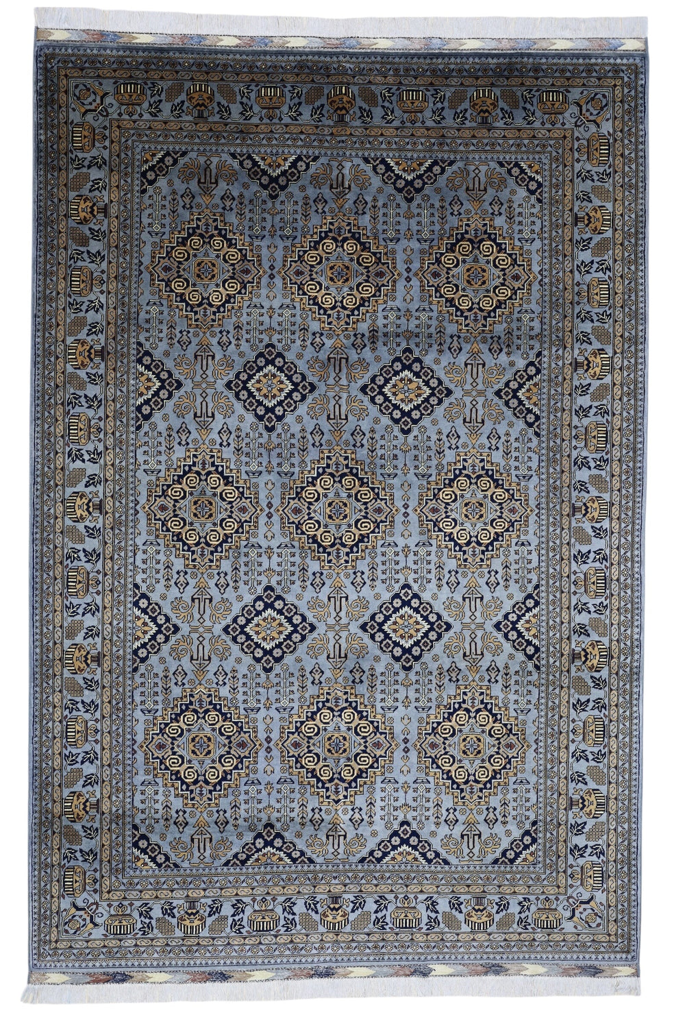 Hand-Knotted Zerkhaki Afghan Wool Area Rug – 6'11" x 10'3" by Rugistan - main product image for Resin Society