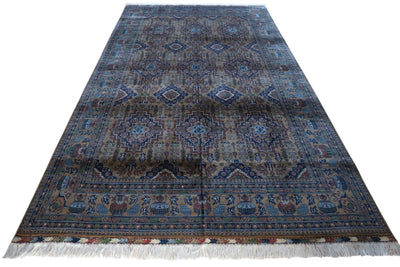 Hand-Knotted Zerkhaki Afghan Wool Area Rug – 6'7" x 9'7" by Rugistan - product image 2 for Resin Society