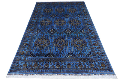 Hand-Knotted Afghani Zerkhaki Wool Rug – 6’7″ x 9’3″ by Rugistan - product image 2 for Resin Society