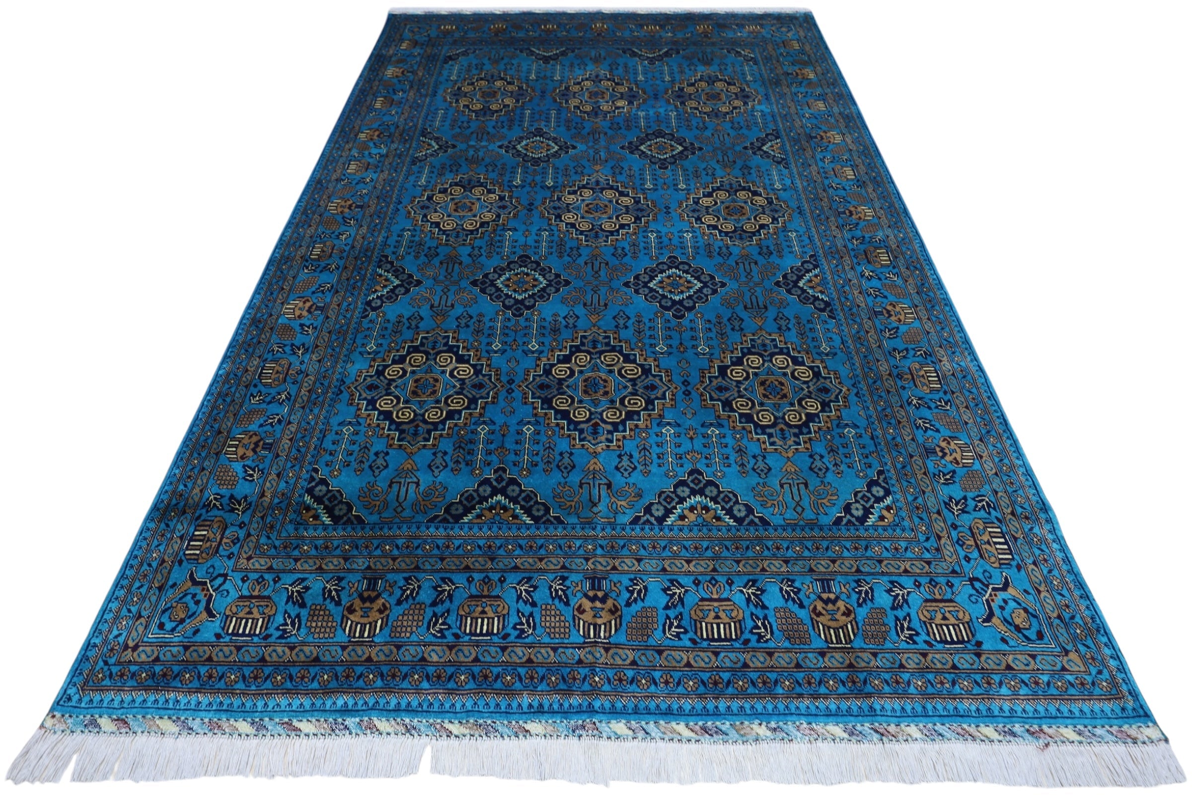 Hand-Knotted Afghani Zerkhaki Wool Rug – 6’6″ x 10’0″ by Rugistan - product image 2 for Resin Society