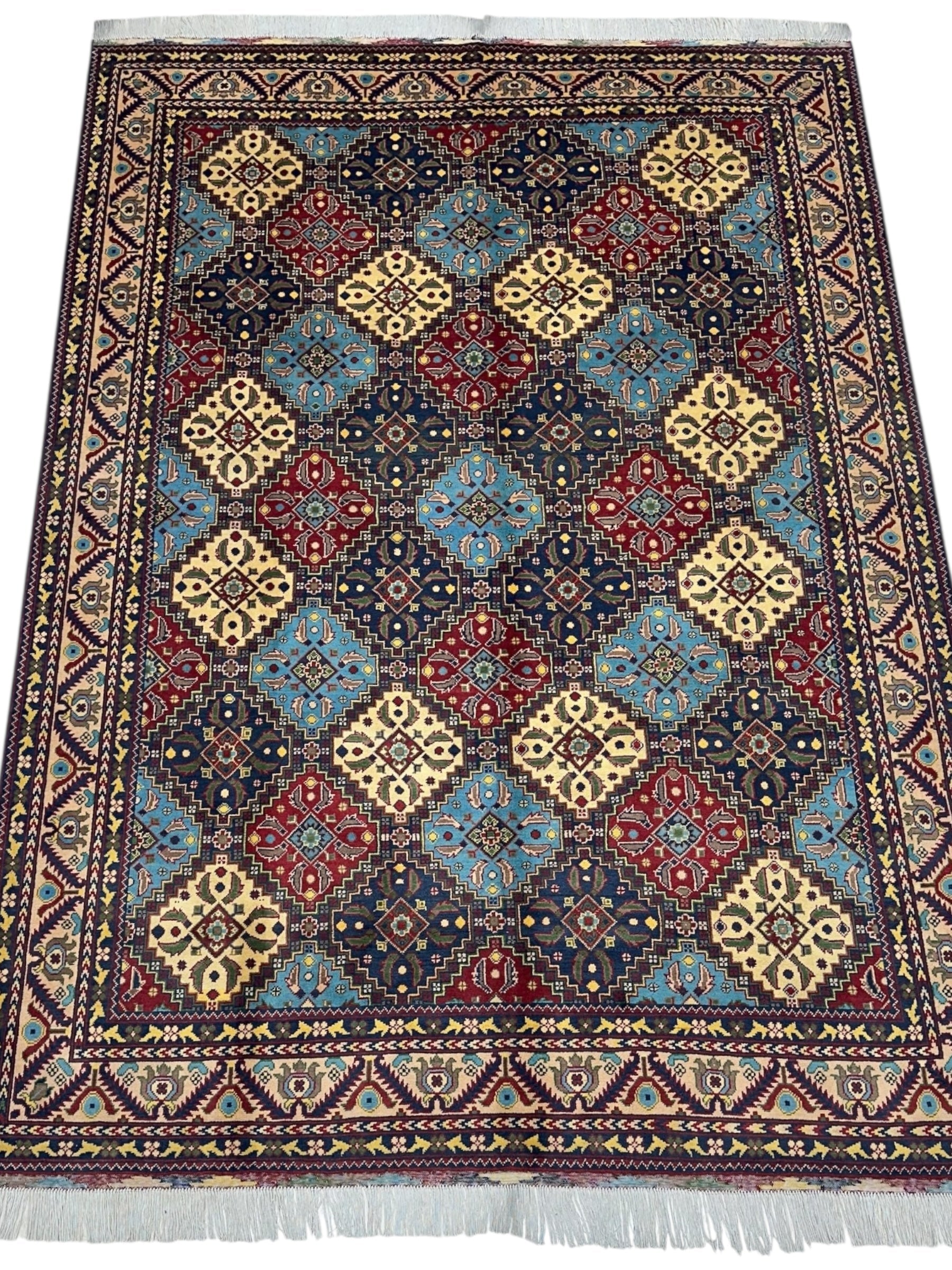 Hand-Knotted Afghani Kashi Wool Rug – 6’9″ x 9’6″ by Rugistan - product image 2 for Resin Society