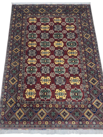Hand-Knotted Afghani Turkmenistani Wool Rug – 6’5″ x 9’9″ by Rugistan - product image 2 for Resin Society