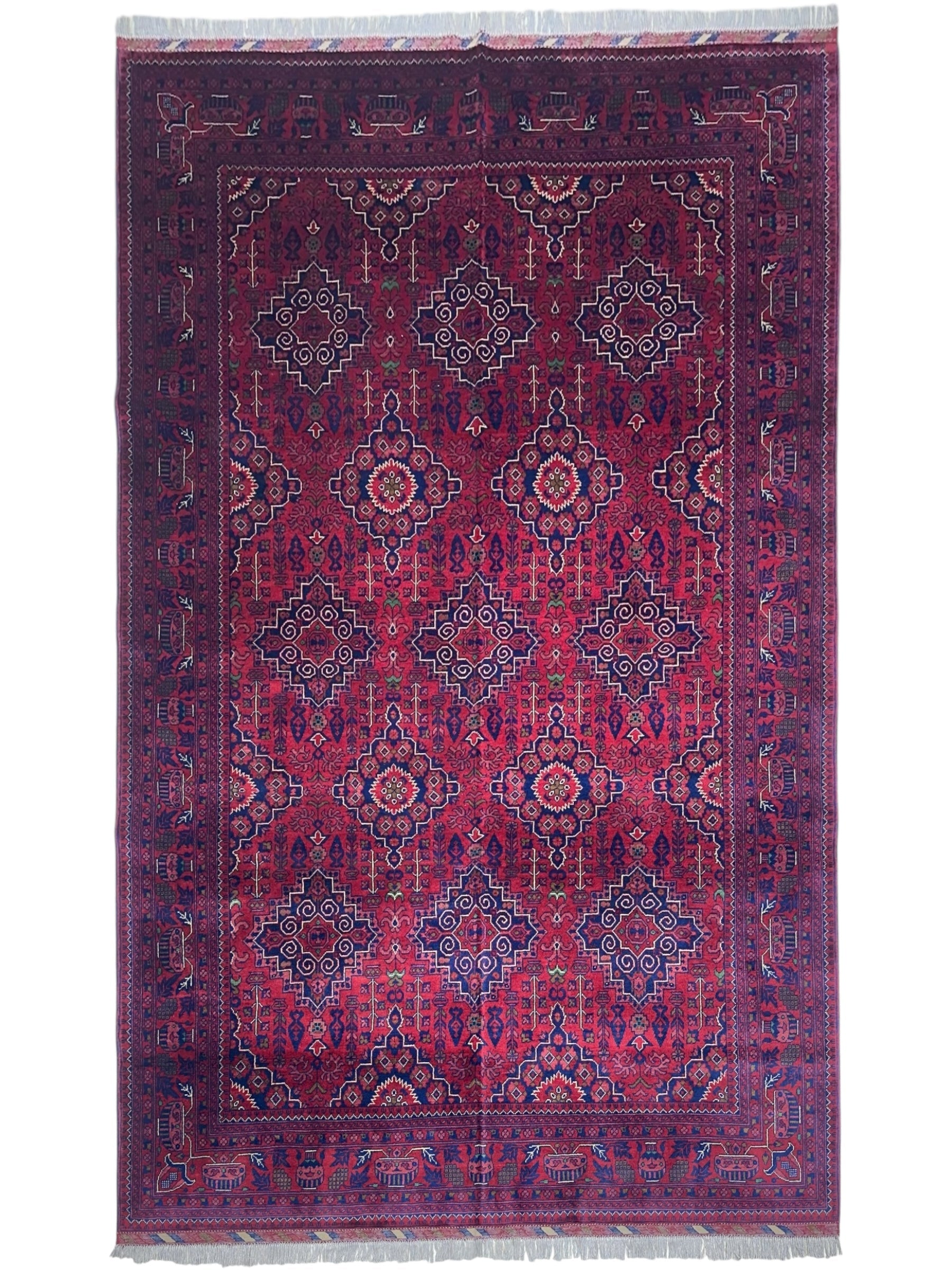 Hand-Knotted Afghani Zerkhaki Wool Rug – 6’7″ x 9’8″ by Rugistan - main product image for Resin Society
