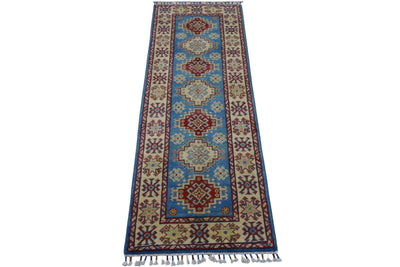 Hand-Knotted Afghani Kazak Wool Rug – 2’0″ x 5’10″