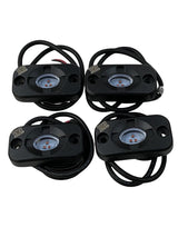 RL15 Rock Light Bundle showing a red LED light with aluminum housing and laser engraved logo.