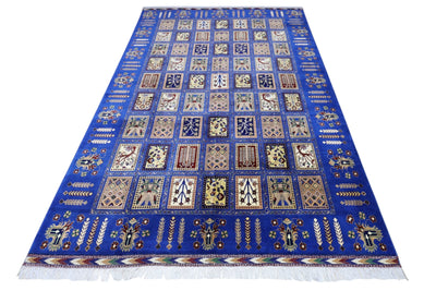 Hand-Knotted Bakhtiari Afghan Wool Area Rug – 6'7" x 9'9" by Rugistan - product image 3 for Resin Society