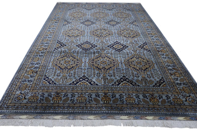 Hand-Knotted Zerkhaki Afghan Wool Area Rug – 6'11" x 10'3" by Rugistan - product image 3 for Resin Society