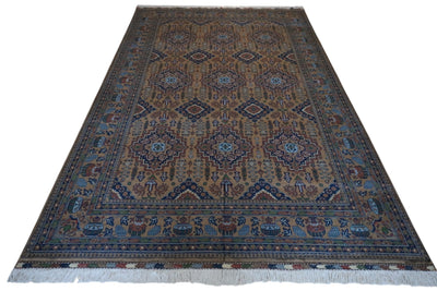 Hand-Knotted Zerkhaki Afghan Wool Area Rug – 6'7" x 9'7" by Rugistan - product image 3 for Resin Society