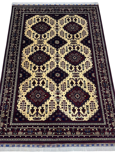 Hand-Knotted Afghani Zerkhaki Wool Rug – 6’6″ x 9’8″ by Rugistan - product image 3 for Resin Society