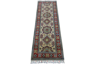 Hand-Knotted Afghani Kazak Wool Rug – 2’0″  x  6’2″