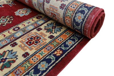 Hand-Knotted Afghani Kazak Wool Rug – 4’10″ x 6’6″ by Rugistan - product image 6 for Resin Society