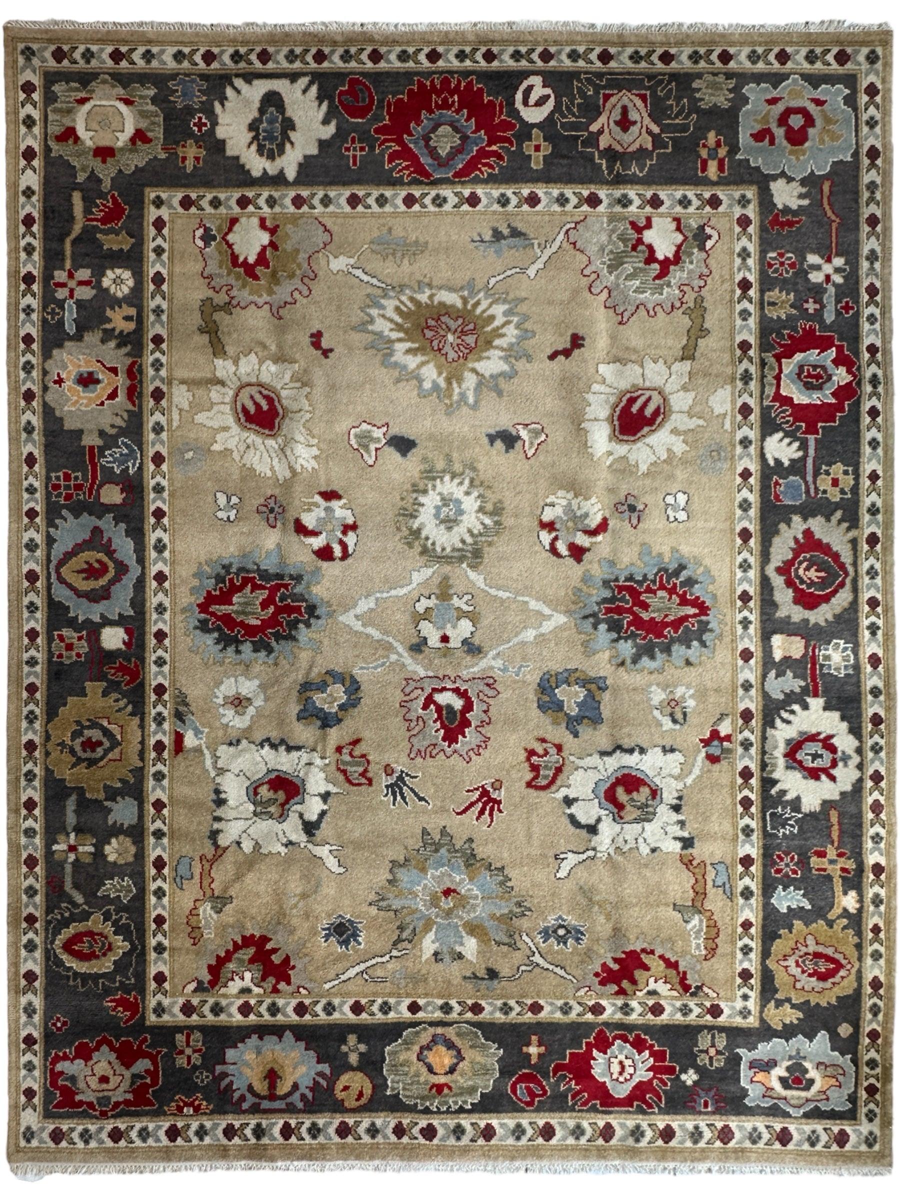 Hand Knotted Oushak Traditional Wool Rug, Living Room 9 x 12 Rug by Rugistan - product image 2 for Resin Society