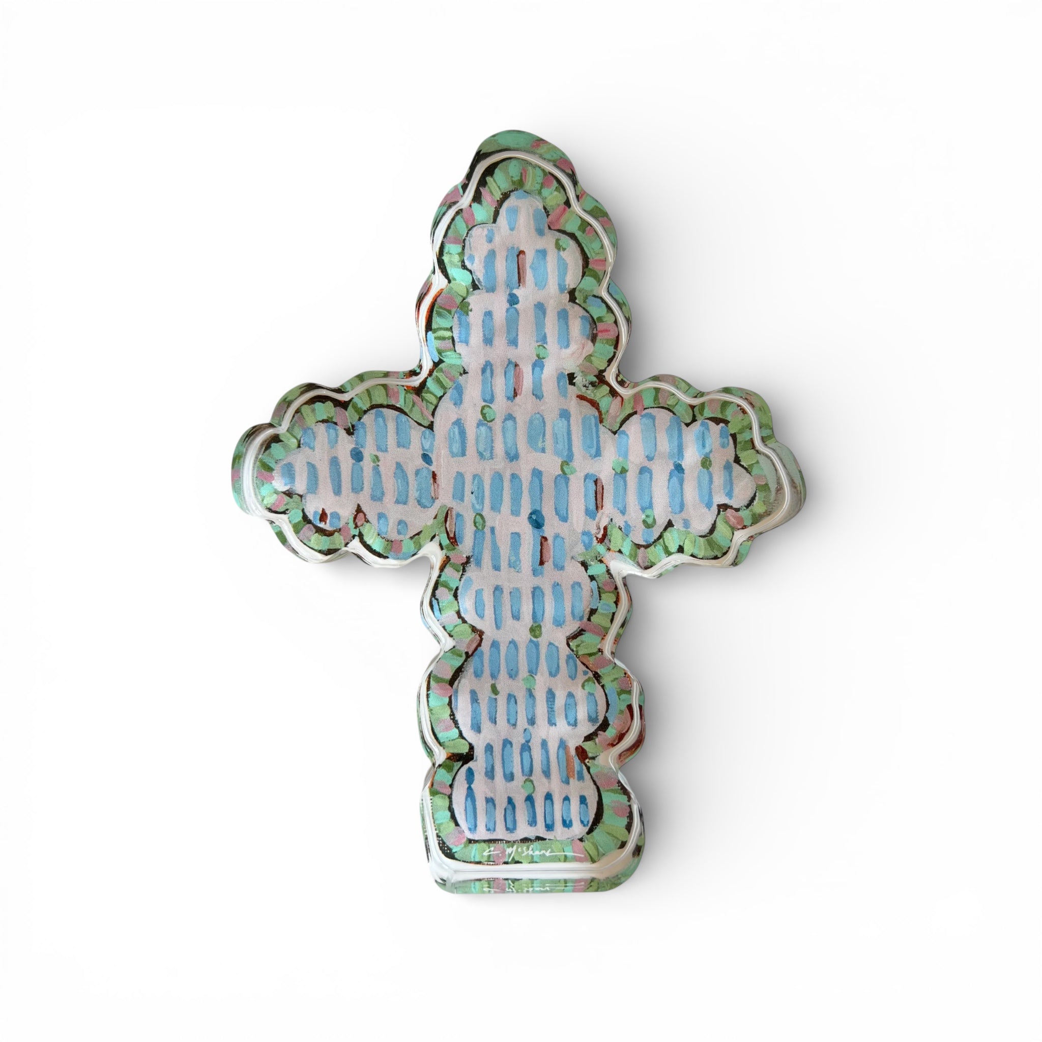 Faithful Cross I Acrylic Tabletop Art by Chelsea McShane Art