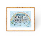 Noah's ark I Nursery Fine Art Print displayed on a nursery wall with neutral and soft tones