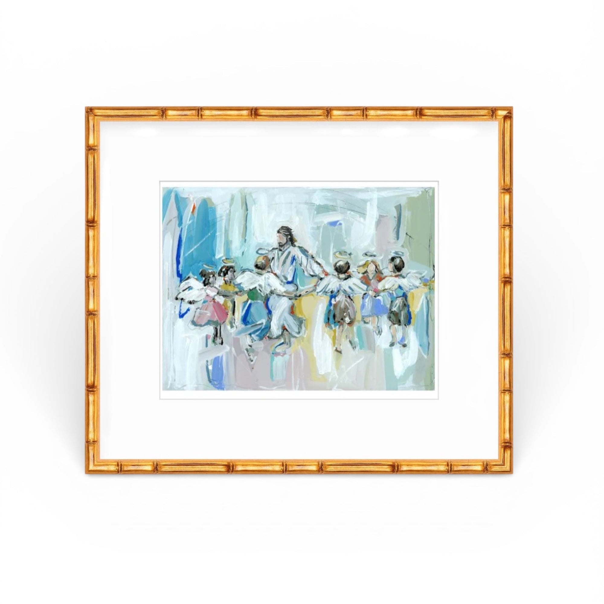 Dancing with Jesus fine art print by Chelsea McShane Art, showing abstract figure in motion on premium paper.