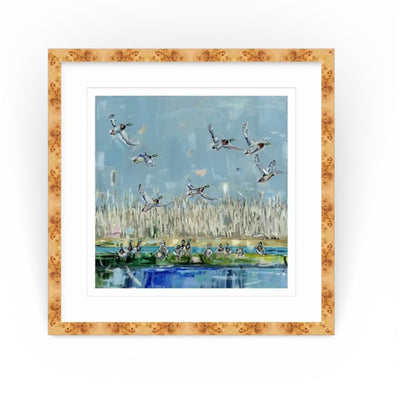 Duck Season Fine Art Print by Chelsea McShane Art depicting waterfowl in a marsh landscape.