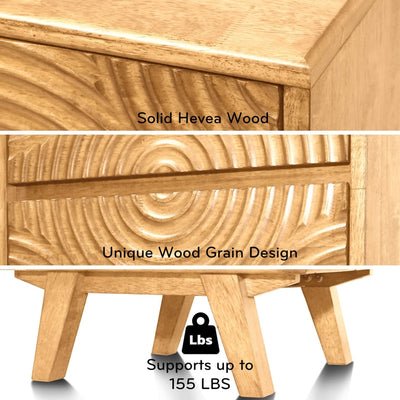 Harmony Solid Wood Nightstand detail image - Resin Society